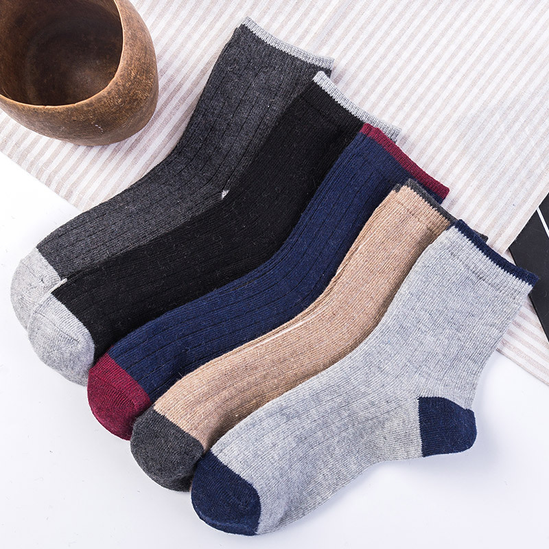 5 Pairs Soft Men Wool Socks Thick Winter Warm Ankle Socks Men Casual Sock Wholesale